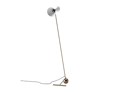 Modern Floor Lamp With Adjustable Metal Pole And Spherical Base Design 3d model