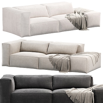 modern double sofa fabric double sofa 3d model