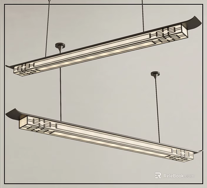 Modern Linear Chandeliers With Sleek Design For Contemporary Interior Spaces 3d model