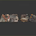 Various Natural Wood and Stone Decorative Pieces with Diverse Textures and Colors