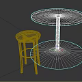 Modern Round Bar Counter Design With Black Marble Top And Metal Base Stool