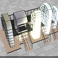 Modern Outdoor Playground Equipment With Colorful Glass Arch Structures Metal Frames And Stairs