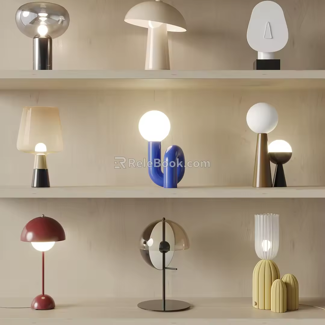 Table lamp reading lamp atmosphere lamp combination 3d model