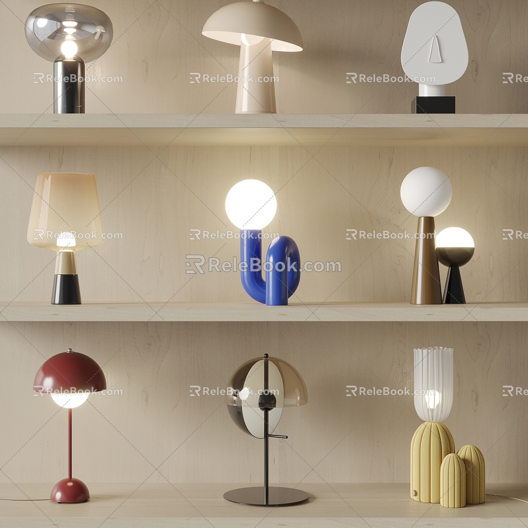 Table lamp reading lamp atmosphere lamp combination 3d model