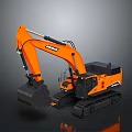 Orange Doosan Modern Heavy Duty Crawler Excavator With Large Bucket And Tracks