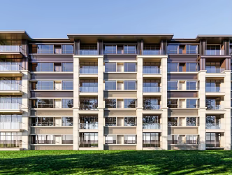 modern residential building multi-storey residence 3d model