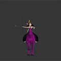 Purple Transparent Horse Shaped Furniture Decor With Armored Figurine And Spear