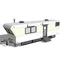 Modern Mobile Home Design With White Exterior Windows Door Steps And Roof Panels