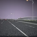 Modern Multi-level Bridge Connecting Curved Transportation Hub With Roads Parking And Green Areas