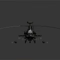 Gray Military Helicopter With Rotors Radar Dome Cockpit And Missiles
