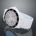 Trendy White Strap Watch With Black Numbers And Modern Dial Design For Daily Use
