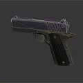 Modern Black Tactical Pistol With Ergonomic Grip And Metallic Barrel