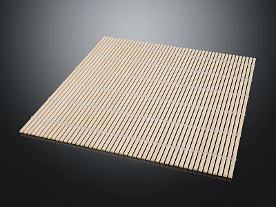 Light Colored Bamboo Window Blinds With Neatly Arranged Slats For Indoor Use 3d model