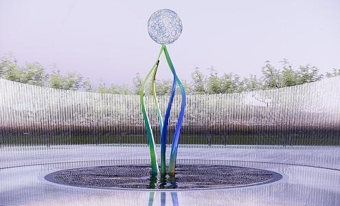 Abstract Water Sculpture 3d model