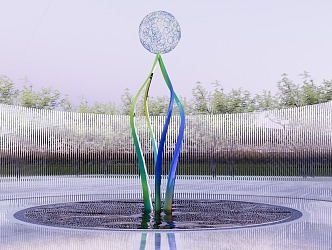 Abstract Water Sculpture 3d model