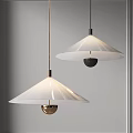 Modern Minimalist Pendant Lights With White Shades And Metallic Bases For Interior Decor
