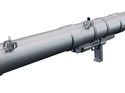 Silver Cylindrical Space Rocket Component With Metallic Structure And Connecting Parts 3d model