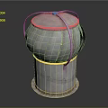 Metal Air Conditioner Vent Featuring Cylindrical Shape Ribbed Surface And Industrial Style Design