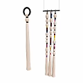 Wooden Bead Decorative Hanging Tassel With Colorful Beads And Long Fringe Design
