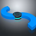 Modern Blue Public Chair With Black Wireless Charging And Curved Design