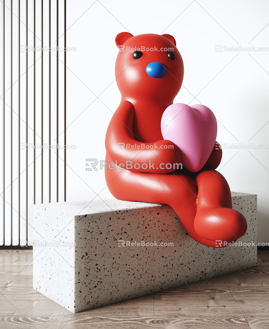 Modern Sculpture Bear Sculpture Ornaments 3d model