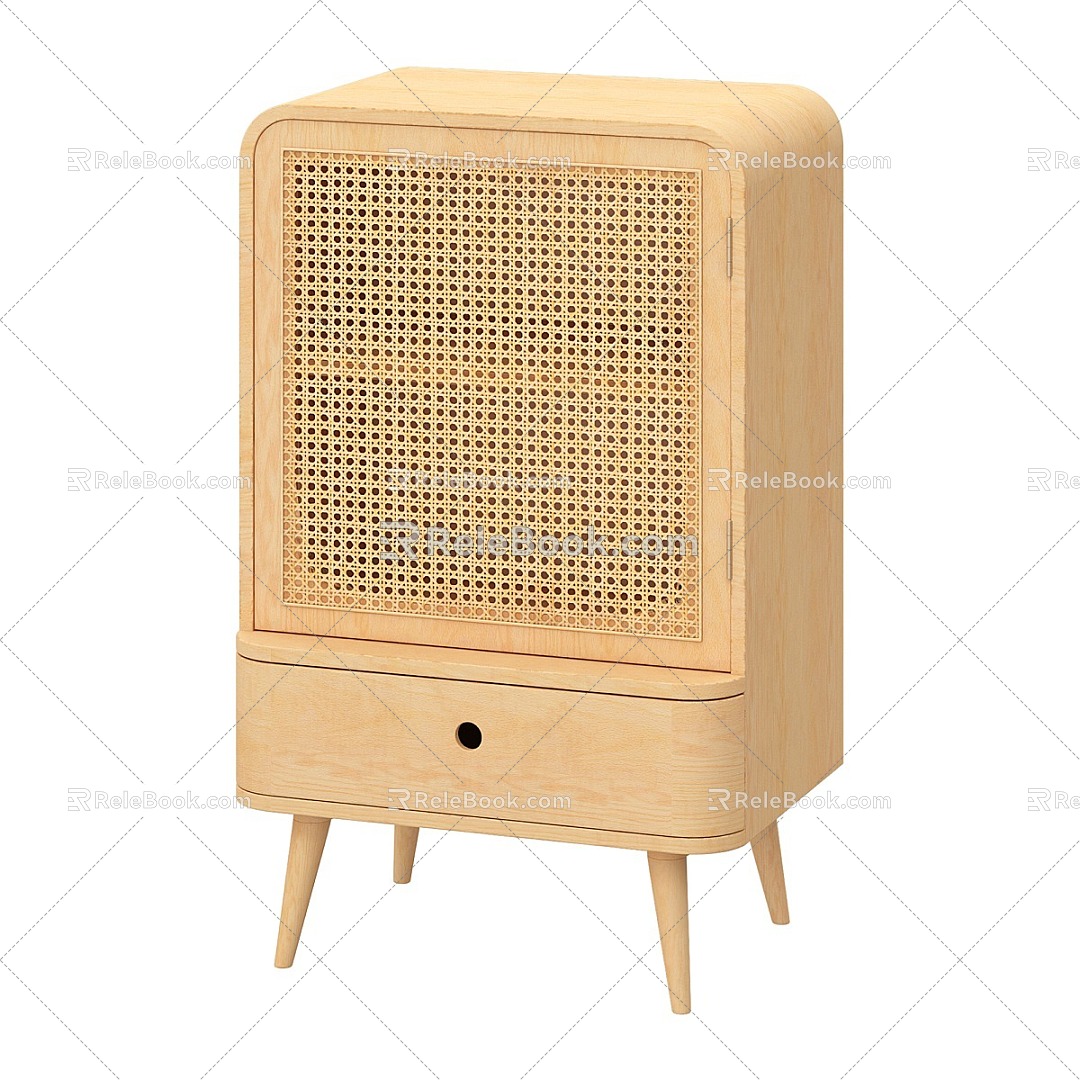 Nordic Simple Rattan Decorative Cabinet model