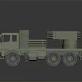 Military Green Heavy Duty Truck Featuring Large Launch System And Equipment