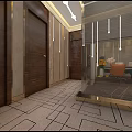 Beauty Hair Salon Modern Reception Area With Colorful Cushioned Sofas And Chandelier