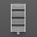White Vertical Wall Mounted Radiator With Striped Design For Home Heating 3d model