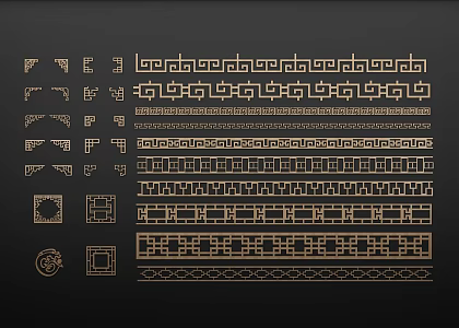 New Chinese Corner Line Corner Line 3d model