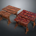 Rustic Wooden Tables Collection with Varied Sizes and Distinct Natural Grain Finishes