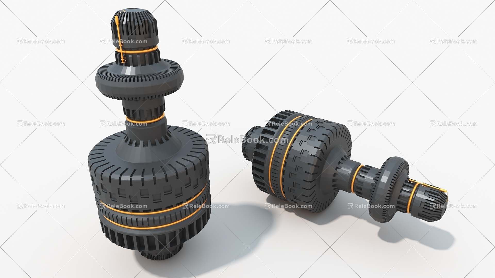 Package Column Space Rotor Sci-Fi Machinery Cypunk Column Hard Surface High-Tech Industrial Parts 3d model