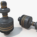 Package Column Space Rotor Sci-Fi Machinery Cypunk Column Hard Surface High-Tech Industrial Parts 3d model