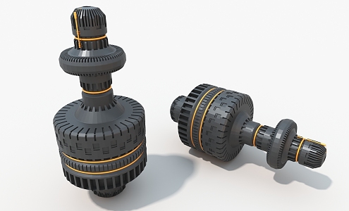 Package Column Space Rotor Sci-Fi Machinery Cypunk Column Hard Surface High-Tech Industrial Parts 3d model