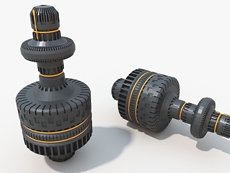 Package Column Space Rotor Sci-Fi Machinery Cypunk Column Hard Surface High-Tech Industrial Parts 3d model