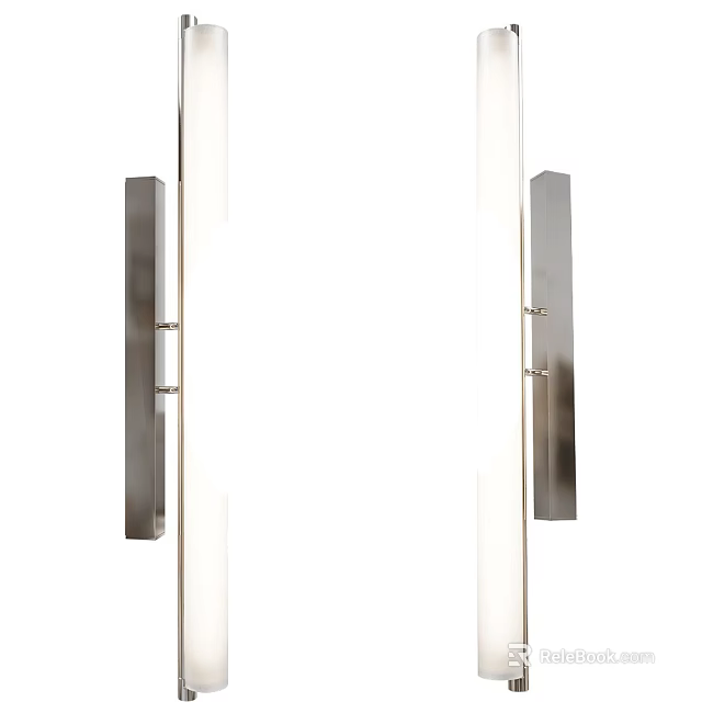 Modern Wall Sconce With Sleek Metal Structure And Transparent Glass Lighting Shade 3d model 