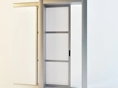 Modern Swing Door With Glass Panel And Aluminum Frame For Home Interior 3d model