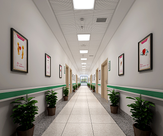 Hospital Corridor Modern Corridor 3d model