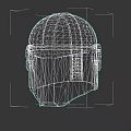 Detailed Game and Movie Character Helmet with Metallic Finish and Sci Fi Design Elements