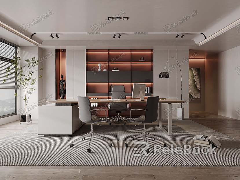 Modern Office Desk and Chair model