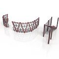 Geometric Metal Frame Components With Grid Pattern And Curved Designs
