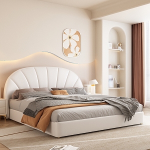 Modern Cream Style Bedroom Cream Bedroom 3d model