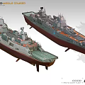 modern cruiser guided missile cruiser 3d model