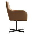 Modern Leather Office Chair With Ergonomic Design And Swivel Black Metal Base