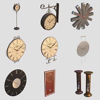 Vintage Clock Watch Hourglass 3d model