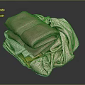 Colorful Soft Towels Stacked Folded And Draped In Pink White Yellow