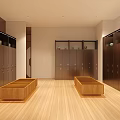 Indoor Leisure Area Featuring Wooden Ceiling Gray Stone Walls Blue Mosaic Pool And Metal Benches