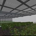 Industrial Factory With Glass Roof Steel Frame And Lush Indoor Greenery Plants