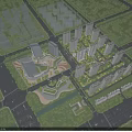 Aerial Planning of Modern Urban Residential Complex with High Rise Buildings Green Spaces and Roads