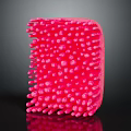 Pink Square Brush With Dense Small Bumpy Protrusions On Its Surface 3d model